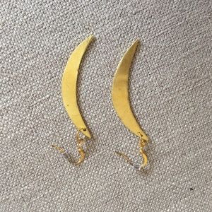 Raven & Lily Selasse Gold Brass Crescent Earrings